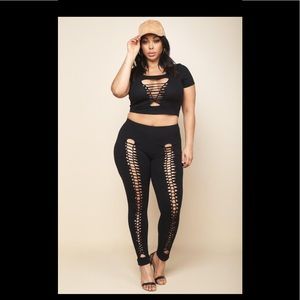 Crop top pant set